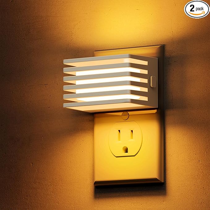 L LOHAS LED Night Lights Plug into Wall, 2 Pack Modern Night Light by LLOHASLED