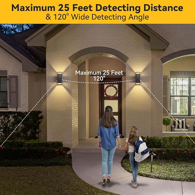 SHIMR Motion Sensor Outdoor Wall Lights 2 Pack, Modern Dusk to Dawn Up Down - Image 5