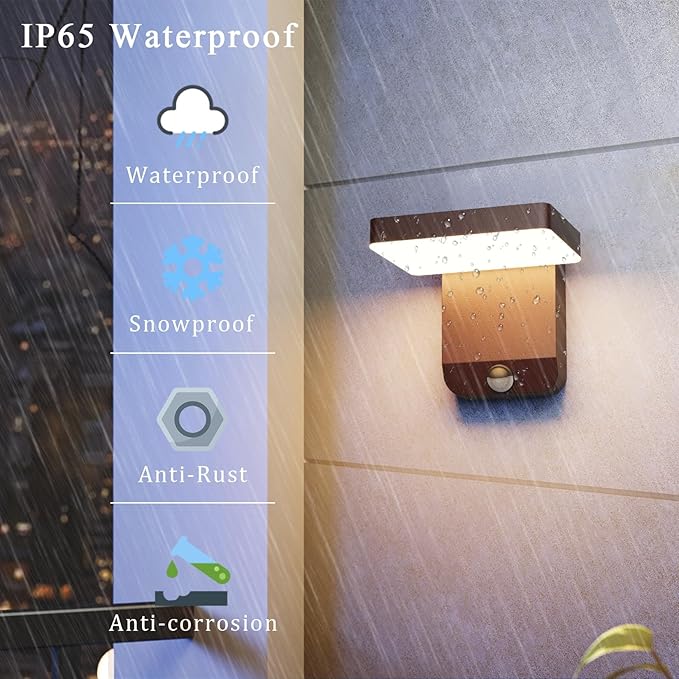 Motion Sensor Outdoor Light, Bronze LED 24W Exterior Motion Porch Light Modern - Image 2