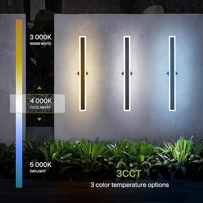 ASD LED 36" Long Wall Mount Light Fixture, Outdoor & Indoor Linear Sconce | 3CCT - Image 5