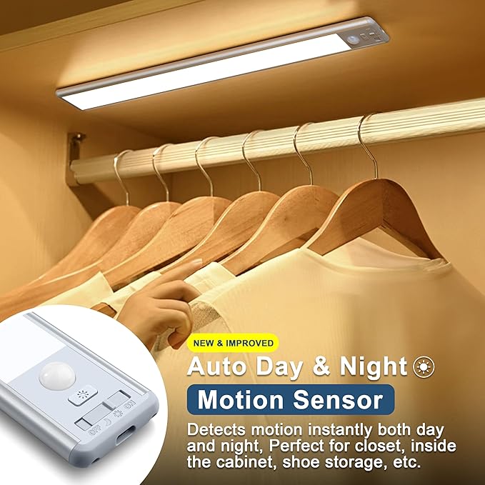 BLS 10inch Under Cabinet Lights, 40 LED Closet Lights, Motion Sensor Light - Image 3