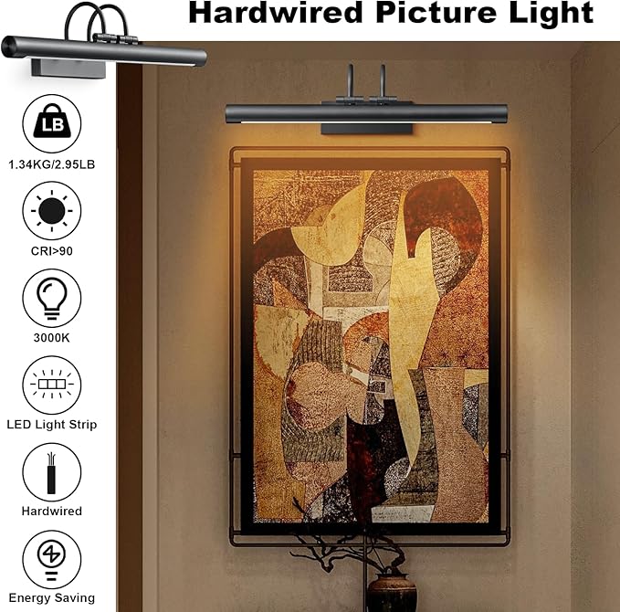 Picture Light, Art Lights Wall Sconce Hard-Wired, Bronze Pictures Frame Light - Image 4