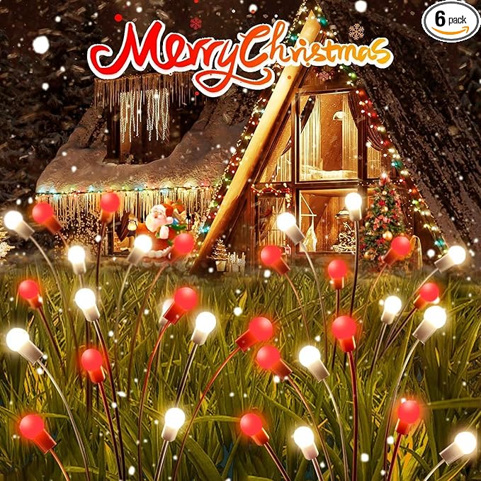 OZS 6Pack Total 48LED Solar Garden Lights Christmas Fairy Outdoor by OZS