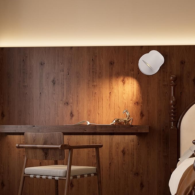 Aisilan White 7W Modern Dimmable Adjustable Wall Sconce Fixture LED COB Wall - Image 4
