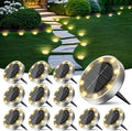 Peasur Mini Solar Ground Lights Outdoor, 12 Pack Flat Solar Powered Disc Lights by Peasur