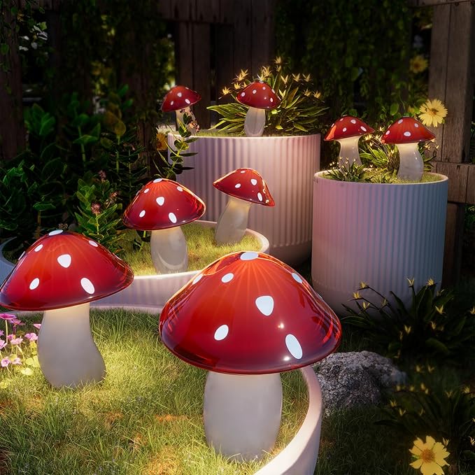 Upgraded Solar Mushroom Lights Outdoor, 18 Pack Garden Stake Light by Professionalproductionofsolarlightsoutdoor%EF%BC%9A%EF%BC%89