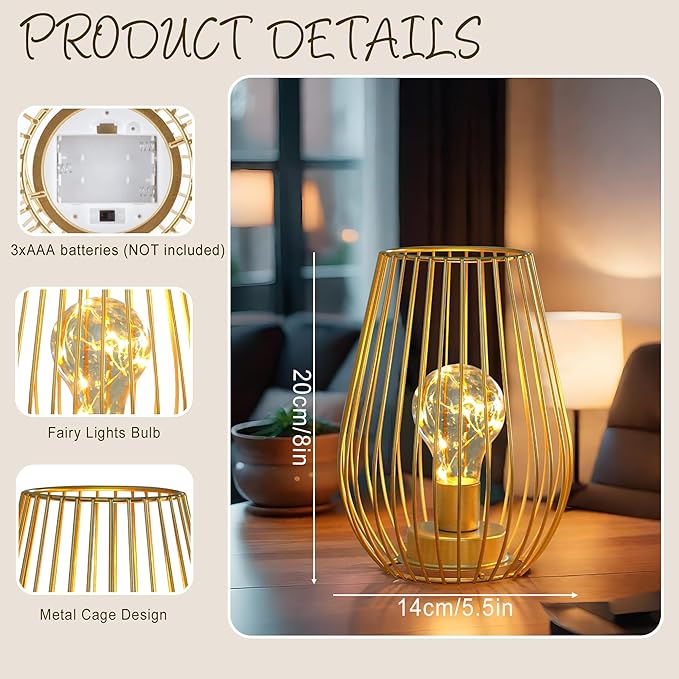 TRIROCKS Metal Cordless Table Lamp - Image 3