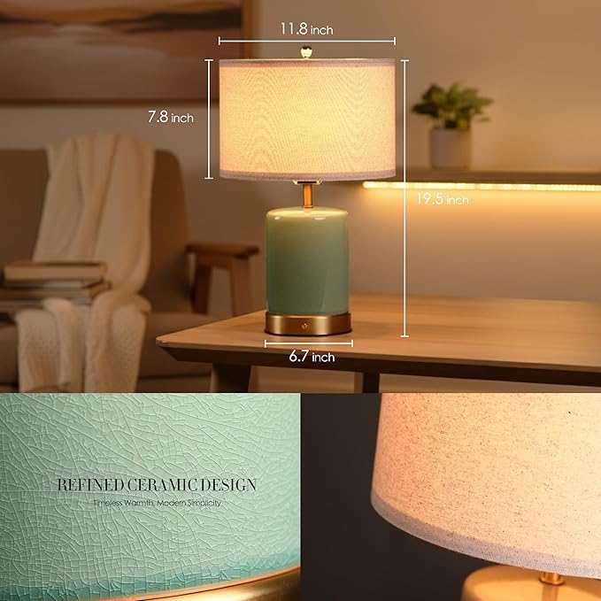 O’Bright Dune - Battery Powered Table Lamp, Rechargeable Cordless Ceramic Lamp - Image 5