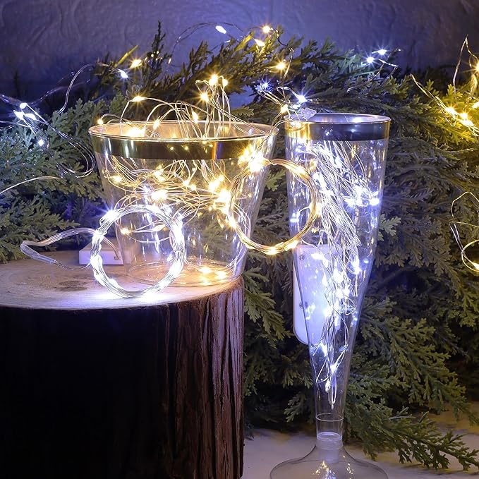 WATERGLIDE 12 Pack Fairy Lights Battery Operated, 7 ft 20 LED Mini String Lights - Image 3