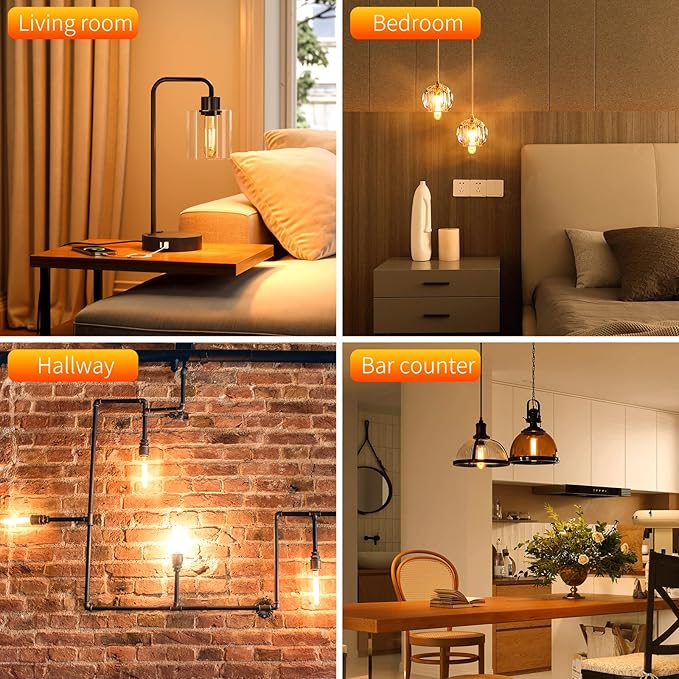 E26 T10 LED Light Bulbs, 5 Inch Vintage Tubular Thin Edison Bulbs, 2200K - Image 6