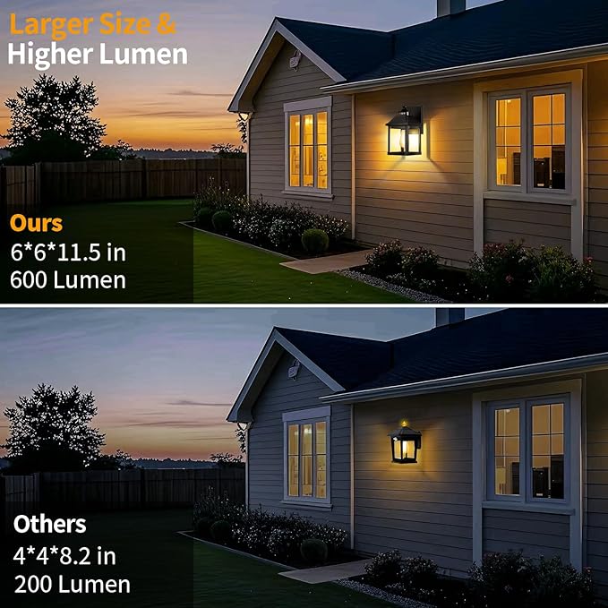 Solar Sconce Lights Outdoor Wall Mount Solar Porch Light Exterior Waterproof - Image 2