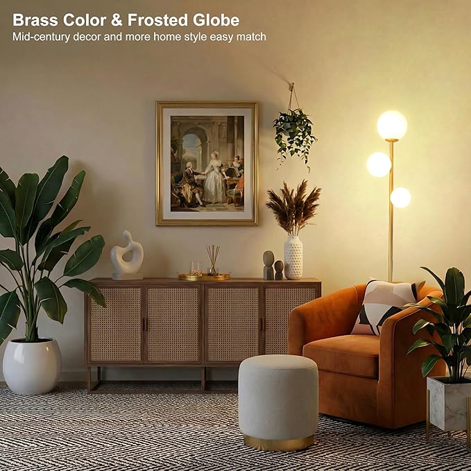 Fiqevs 3 Globe Mid Century Modern Floor Lamp - Image 2