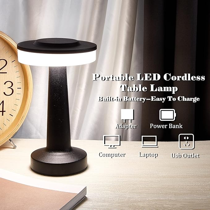 Riakrum 2 Pcs LED Portable Cordless Table Lamp - Image 3