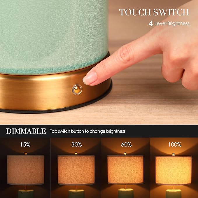 O’Bright Dune - Battery Powered Table Lamp, Rechargeable Cordless Ceramic Lamp - Image 3