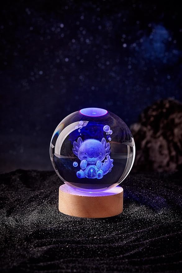 Large Axolotl Crystal Ball Night Light - Image 9