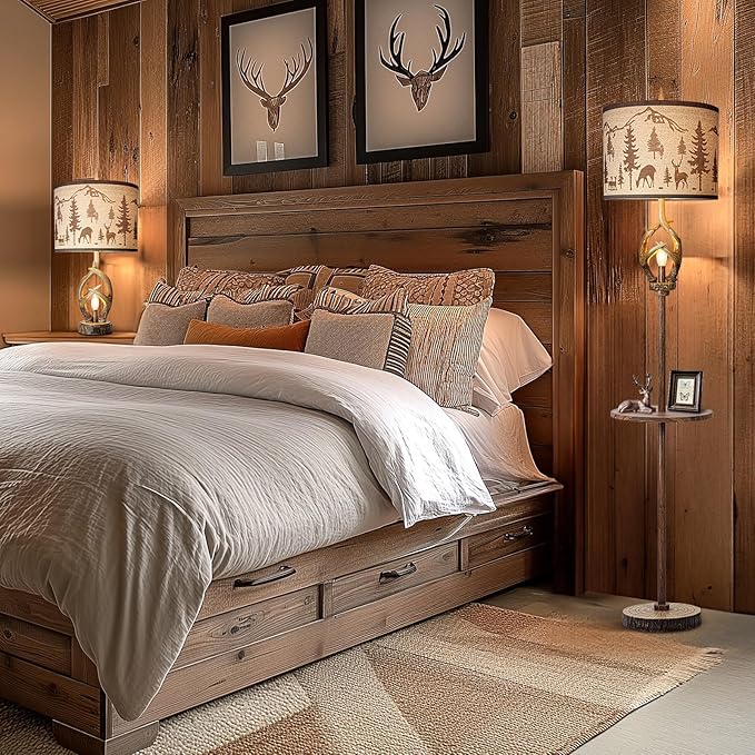 Scenekoy Antlers Style Metal Tray Floor Lamp - Image 5