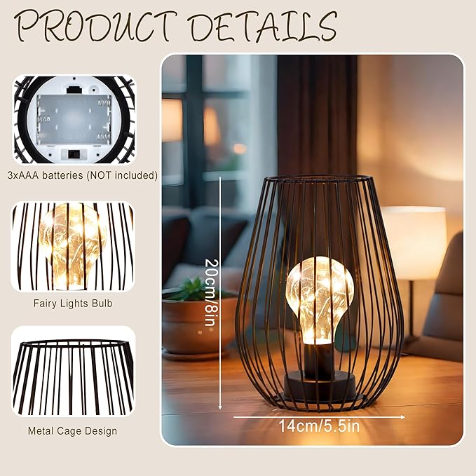 TRIROCKS Metal Cordless Table Lamp - Image 3