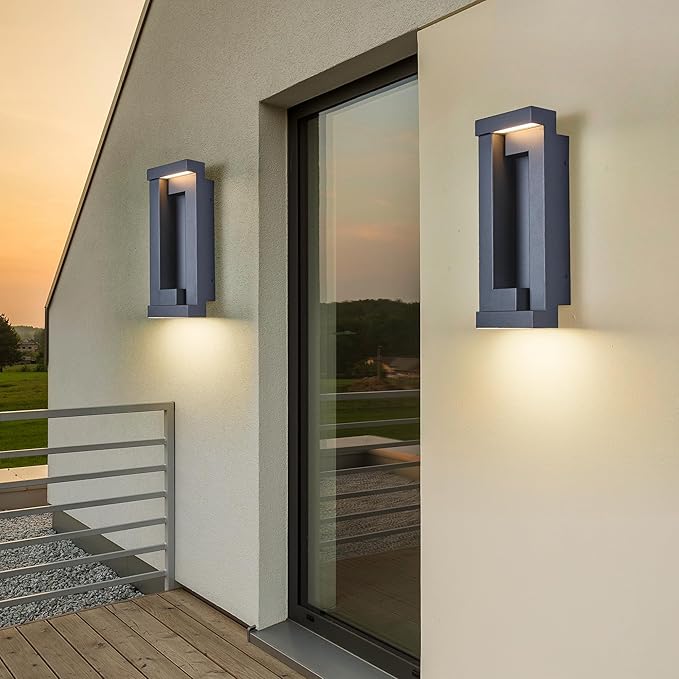 Modern Outdoor Art Wall Lights, IP65 & Anti-Rust, 2200 Lumens Triac Dimmable - Image 4