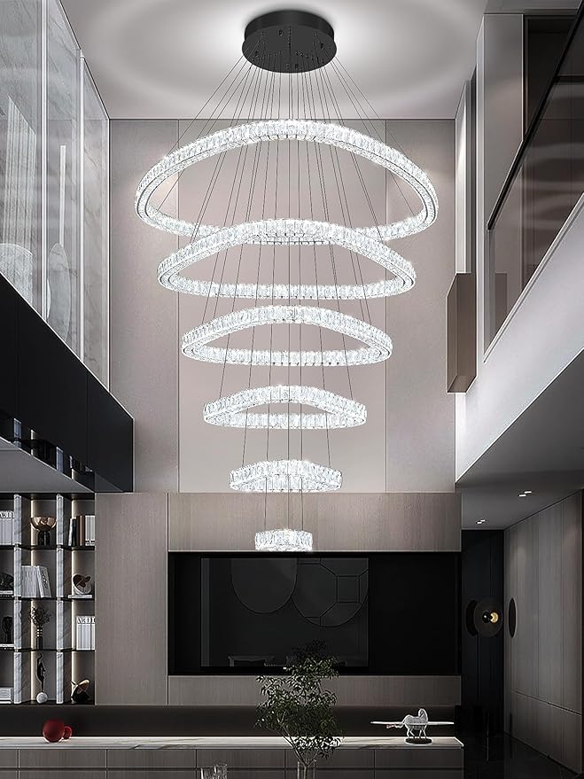 Flashing God Modern 6 Ring Crystal Chandeliers - Image 8