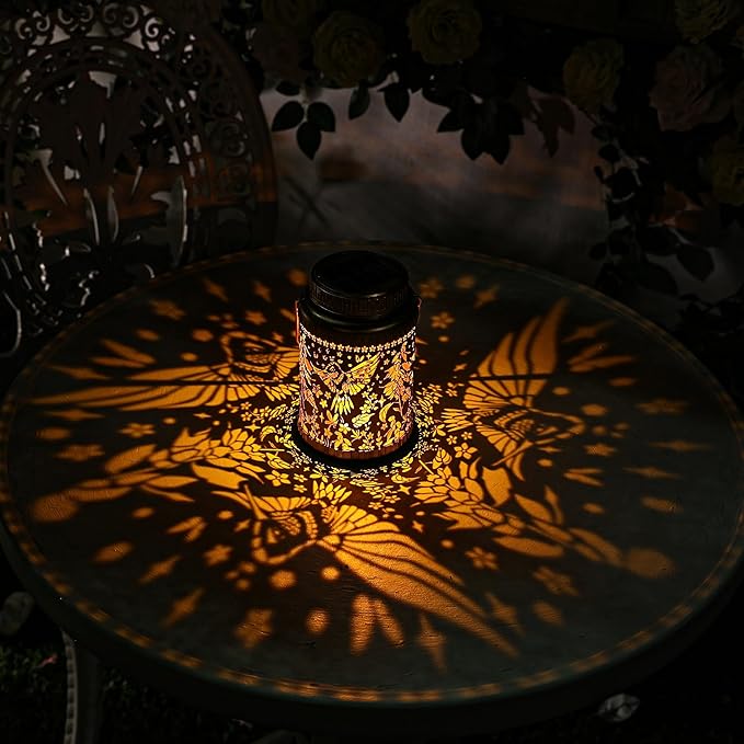 Cooo 4 Pack Solar Lanterns Outdoor Waterproof Hummingbird Red_Sage Solar - Image 9