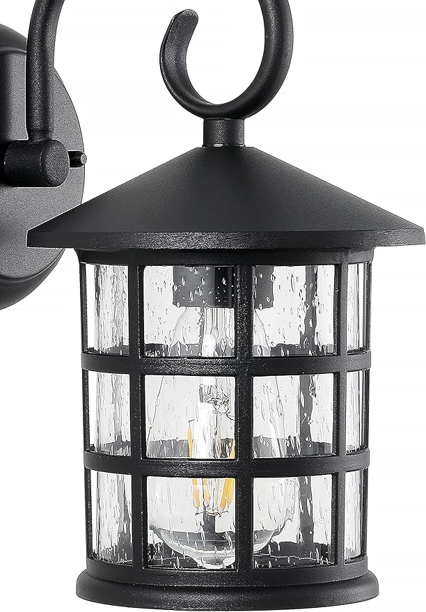 JONATHAN Y JYL7609A-SET2 Cadiz 6" 1-Light Iron/Seeded Glass Cottage Rustic - Image 6