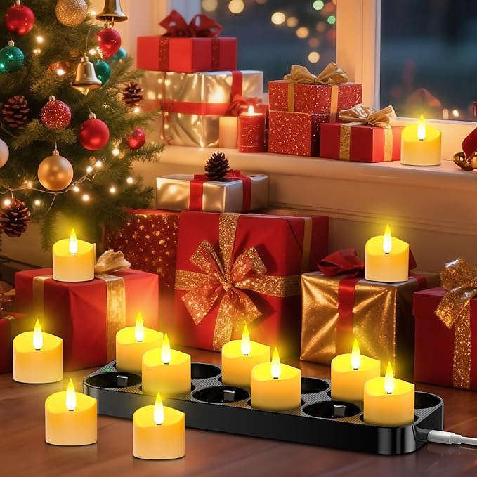 YiaMia Upgraded Rechargeable Tea Lights 12 Pack, Flameless Tea Light Candles - Image 7