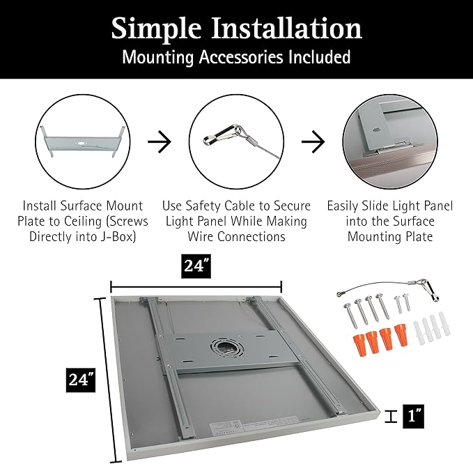 Ultralux 2x2 ft Surface Mount Ceiling Light Panel – Slim, Edge Lit, Flush Mount - Image 6