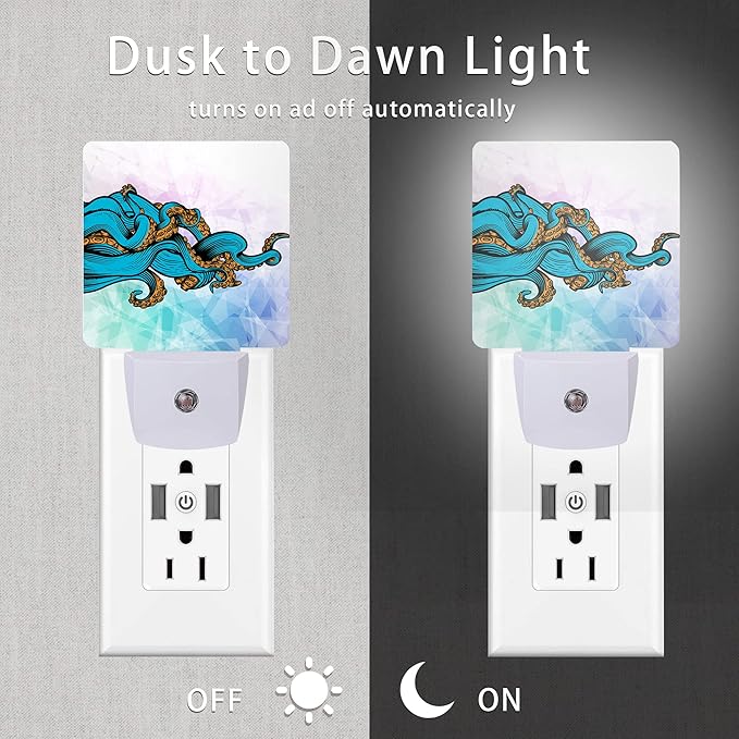 Octopus Night Light, Ocean World Sea Octopus Animal Night Lights Plug into Wall - Image 3
