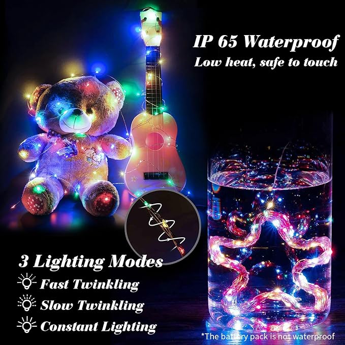 ZGWJ 8 Pack Fairy Lights Battery Operated, 7ft 20 Mini LED Fairy String Lights - Image 4