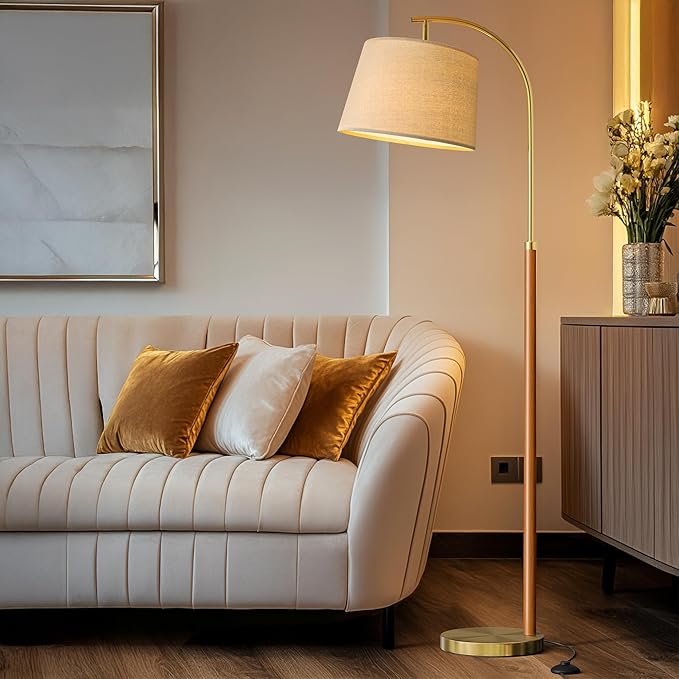 62.5" Gold Floor Lamp for Living Room Dimmable Standing Lamp - Image 7