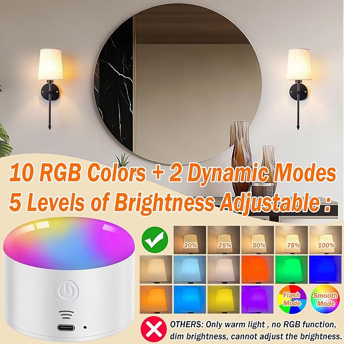 Battery Operated Wall Sconce Set Of Two - Image 5