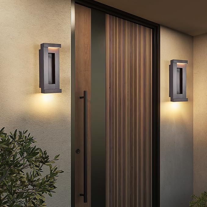 Modern Outdoor LED Wall Lights, Bronze Wall Mount Fixture - Image 4