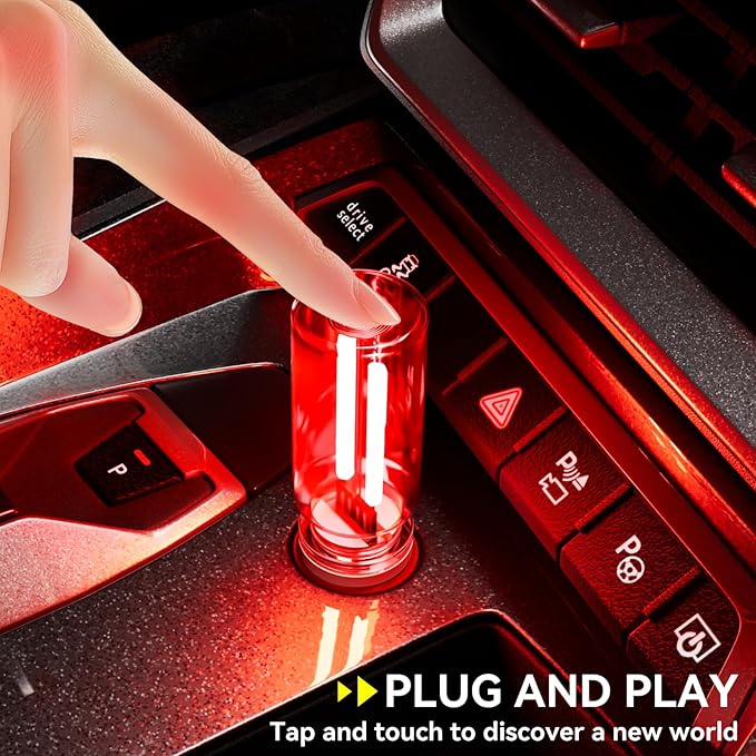 4 PCS USB Night Light Bulb, Portable Plug-in Retro Car Interior Ambient Lights - Image 2