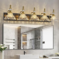 Vintage Bathroom Vanity Light, 5-Light Black Gold Vanity Lighting Fixture by LBSQJ