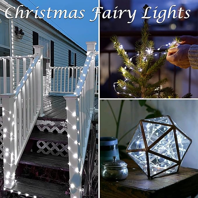 2 Pack 60 LED Christmas Fairy Lights Battery Operated - Image 3