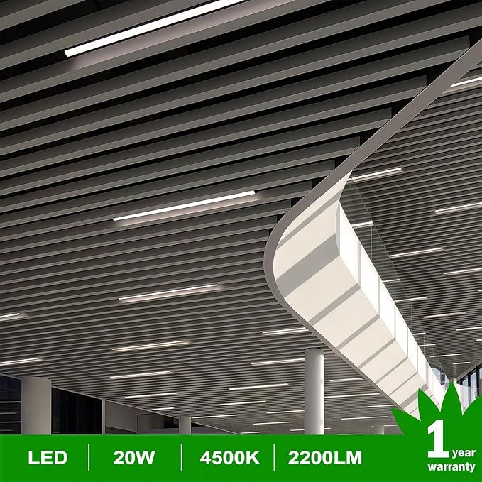 LightingWill T5 LED Shop Light, Natural White 4000K, Linkable Integrated Fixture - Image 2
