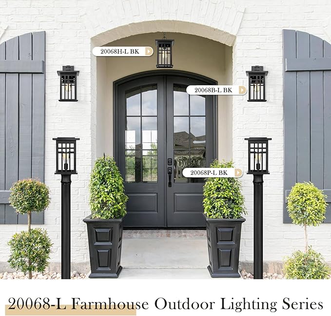 zeyu Modern Outdoor Post Light Fixture, 16 Inch Exterior Pole Light, Die-Cast - Image 2