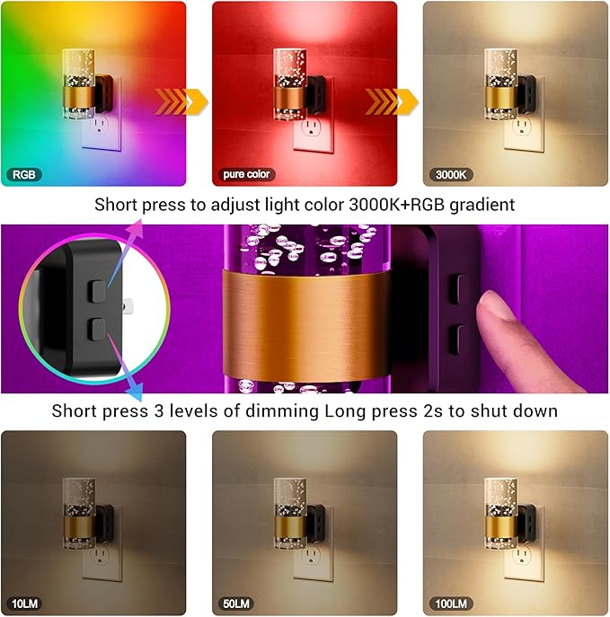 JandCase Night Lights Plug into Wall, Color Changing Night Light - Image 3