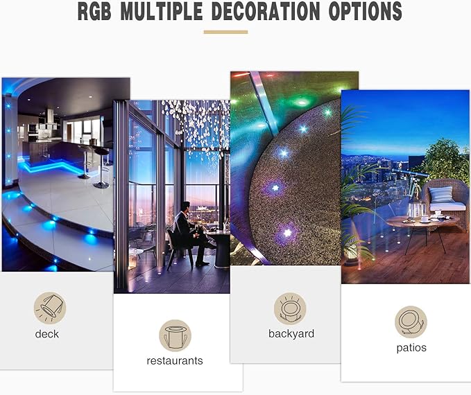 Low Voltage LED Deck Light Kit Stainless Steel Waterproof Recessed Wood Decking - Image 3