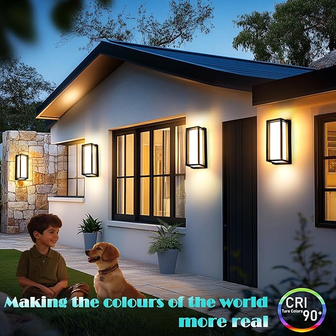 Dimmable Modern Outdoor Wall Light Fixtures, 1400LM Waterproof Porch Lights - Image 4
