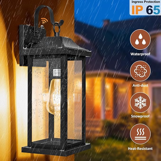 2-Pack Dusk to Dawn Large Outdoor Wall Lights 17 Inch, Exterior Light Fixtures - Image 4