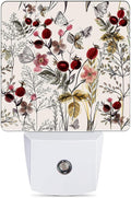 Vintage Flower Night Light, Butterfly Plug into Wall by JOPOWIDE