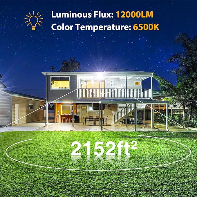 Onforu 120W Flood Lights Outdoor, 12000lm Bright LED Work Light - Image 2