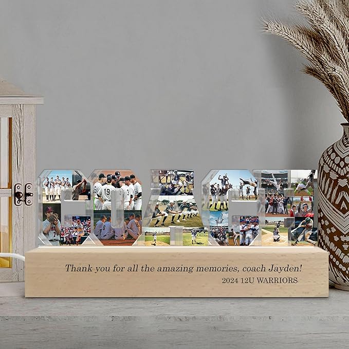 Personalized Coach Photo Collage LED Night Light - Image 3