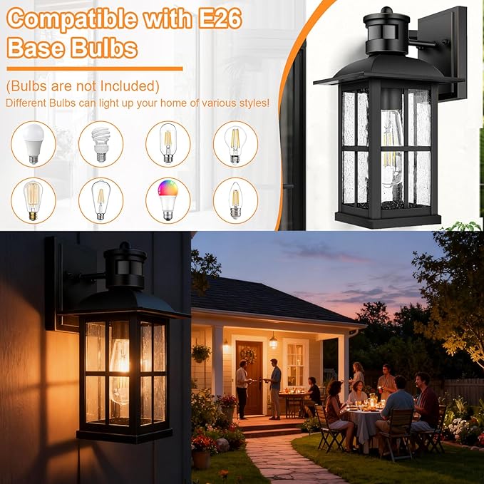 2 Pack 15inch Large Outdoor Wall Lights, Modern Black Exterior Wall Light - Image 6