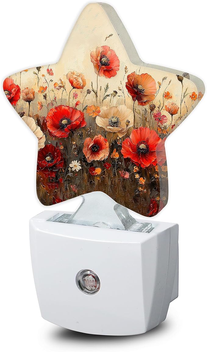 Night Light, Vintage Floral Warm Star Nightlights by SNOWMOLLE