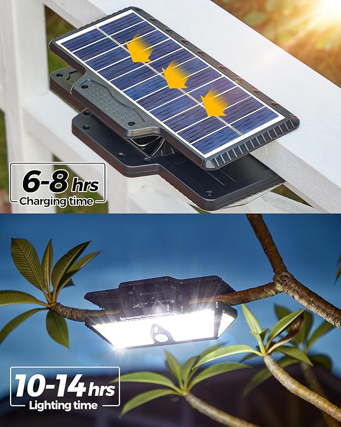 Large Clip on Solar Lights Outdoor, 208 LEDs 1000Lum Bright Solar Security Light - Image 5
