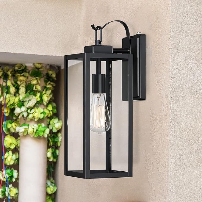Pia Ricco Large Size Outdoor Wall Lights, Dusk to Dawn Matte Black Exterior - Image 8