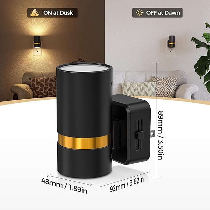 DORESshop LED Night Lights Plug into Wall, 2 Pack, Slide Brightness Adjustable - Image 6
