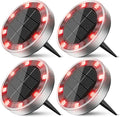 Peasur Mini Solar Ground Lights Outdoor, 4 Pack Flat Solar Powered Disc Lights by Peasur